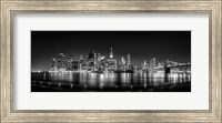 Framed Illuminated  Manhattan Skyline, New York City