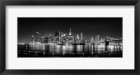 Framed Illuminated  Manhattan Skyline, New York City