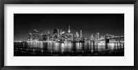 Framed Illuminated  Manhattan Skyline, New York City