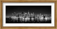 Framed Illuminated  Manhattan Skyline, New York City