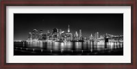 Framed Illuminated  Manhattan Skyline, New York City
