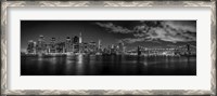 Framed Illuminated skylines at the waterfront, Manhattan