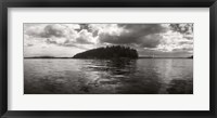 Framed Island in the Pacific Ocean against cloudy sky, San Juan Islands, Washington State