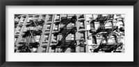 Framed Low angle view of fire escapes on buildings, Little Italy, Manhattan, NY