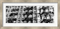 Framed Low angle view of fire escapes on buildings, Little Italy, Manhattan, NY