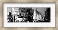 Framed Signboards in a street lit up at dusk, Nanjing Road, Shanghai, China