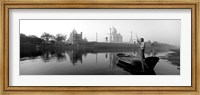 Framed Reflection of a mausoleum in a river, Taj Mahal, India
