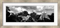 Framed Ruins Of An Old Temple, Tikal, Guatemala BW