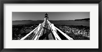 Framed Marshall Point Lighthouse, built 1832, rebuilt 1858, Port Clyde, Maine