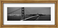 Framed Golden Gate Bridge at Dusk, San Francisco, California BW