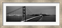 Framed Golden Gate Bridge at Dusk, San Francisco, California BW