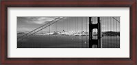 Framed Golden Gate Bridge with San Francisco in the background, California