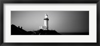 Framed Lighthouse at dusk, Broyn Bay Light House, New South Wales, Australia BW