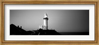 Framed Lighthouse at dusk, Broyn Bay Light House, New South Wales, Australia BW