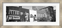 Framed Neon signs on buildings, Nashville, Tennessee BW