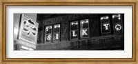 Framed Pub lit up at night, Silky O'Sullivan's, Beale Street, Memphis, Tennessee