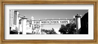 Framed Signboard over a street, Fort Worth Stockyards, Fort Worth, Texas