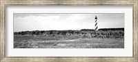 Framed Lighthouse on the coast, Cape Hatteras Lighthouse, Outer Banks, North Carolina