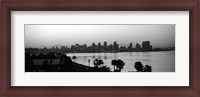 Framed Silhouette of buildings at the waterfront, San Diego, San Diego Bay, California