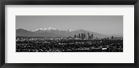 Framed High angle view of a city, Los Angeles, California BW