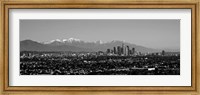 Framed High angle view of a city, Los Angeles, California BW