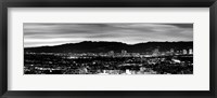 Framed High angle view of a city at dusk, Culver City, Santa Monica Mountains, California