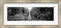 Framed Bikes in Amsterdam, Netherlands (black & white)