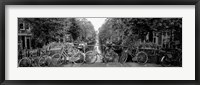 Framed Bikes in Amsterdam, Netherlands (black & white)