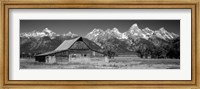 Framed Old barn on a landscape, Grand Teton National Park, Wyoming