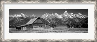 Framed Old barn on a landscape, Grand Teton National Park, Wyoming