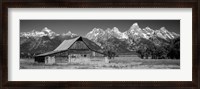 Framed Old barn on a landscape, Grand Teton National Park, Wyoming