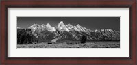 Framed Barn On Plain Before Mountains, Grand Teton National Park, Wyoming