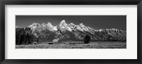 Framed Barn On Plain Before Mountains, Grand Teton National Park, Wyoming