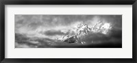 Framed Storm clouds over mountains, Cathedral Group, Teton Range, Wyoming