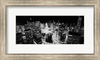 Framed Illinois, Chicago, Chicago River, High angle view of the city at night