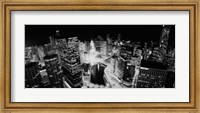 Framed Illinois, Chicago, Chicago River, High angle view of the city at night