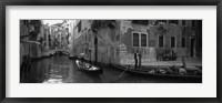 Framed Tourists in a Gondola, Venice, Italy (black & white)