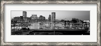 Framed Inner Harbor, Baltimore, Maryland BW