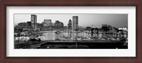 Framed Inner Harbor, Baltimore, Maryland BW