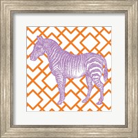 Framed Bright Menagerie Zebra