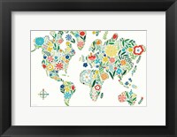 Framed Floral World White