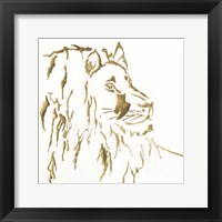 Framed Gilded Lion