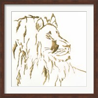 Framed Gilded Lion