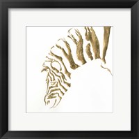 Framed Gilded Zebra