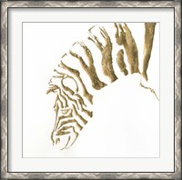 Framed Gilded Zebra