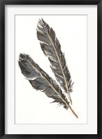 Gold Feathers III on White Framed Print