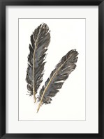 Framed Gold Feathers IV on White