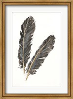 Framed Gold Feathers IV on White