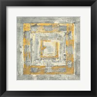 Framed Gold Tapestry II Gold and White
