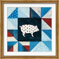 Framed Modern Americana Farm Quilt V